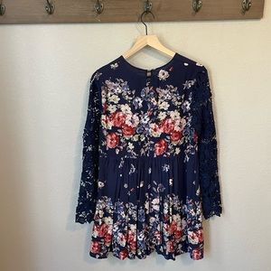 Entro Long Sleeve Floral Dress